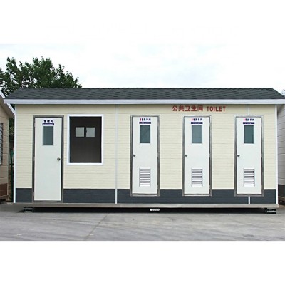 Prefabricated three toilet position outdoor portable mobile toilet